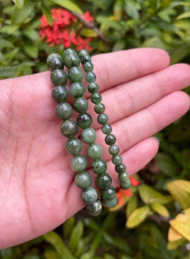 GAF TREASURES Nephrite Jade Crystal Bead Bracelet 6-8mm, Genuine Nephrite Jade Stretch Gemstone Bracelet, Nephrite Jade Healing Crystal Bracelet, Gift for Men & Women (2) - Image 4